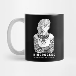 Blonde Girl with tattoo sleeves Mug